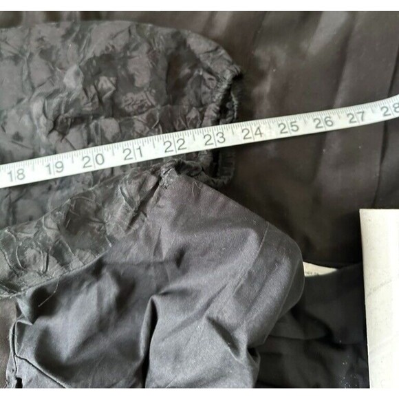 Zara Womens Medium Top Animal Leopard Print Organza Puff Vneck Sleeve Crop Black - Picture 7 of 8